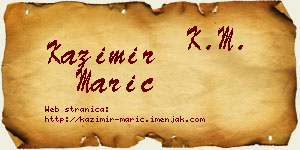 Kazimir Marić vizit kartica
